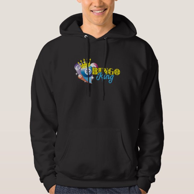 Bingo Balls Bingo King Crown Lucky Bingo Player Ga Hoodie (Framsida)