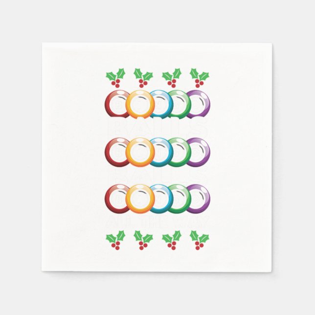 Bingo Balls Lucky Game Player Gambler Gift Pappersservett (Framsidan)