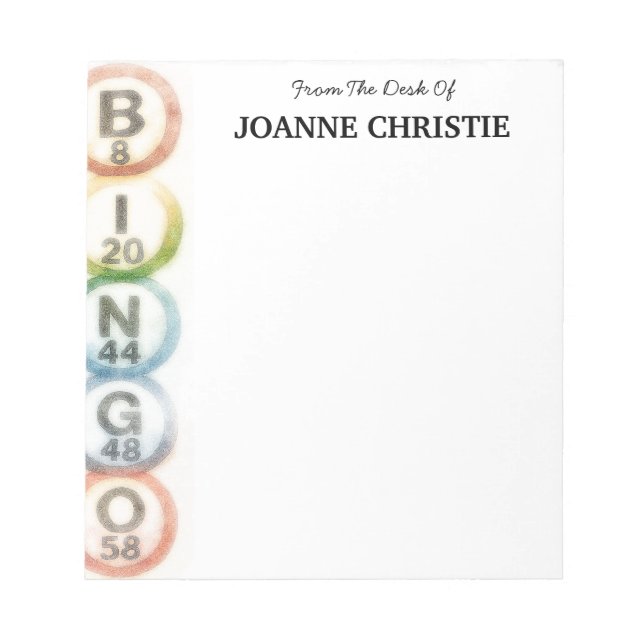 Bingo Balls Personalized Notepad Anteckningsblock (Framsida)