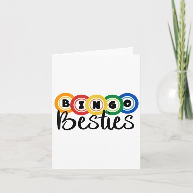 Bingo Besties Bingo Buddy Funny Bingo Kort (Framsida)