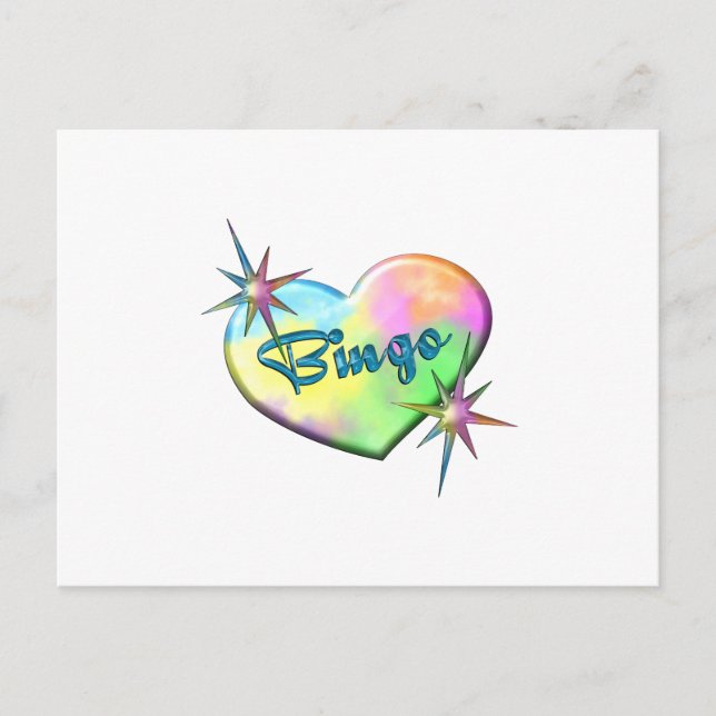 Bingo Big Heart Vykort (Framsida)