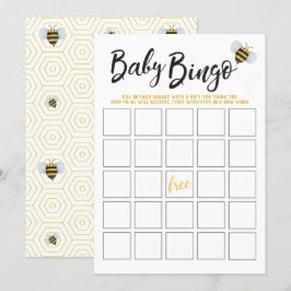 Bingo Bingo, Bee Baby Shower Inbjudningar