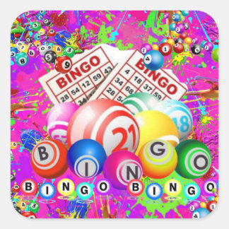 BINGO BINGO Designad av CBDOilPrincess Fyrkantigt Klistermärke