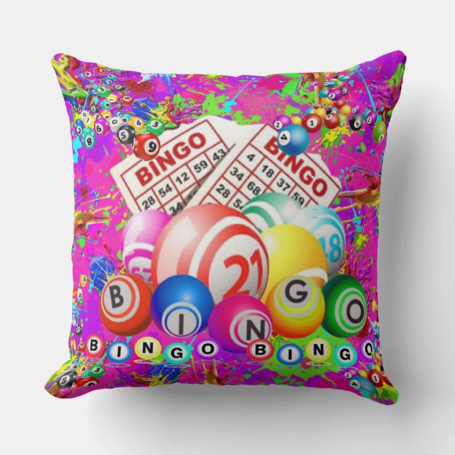 BINGO BINGO Splattered Paint CBDOilPrincess  Kudde (Framsida)