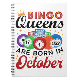 Bingo Birthday Bingo Queens är född i oktober Anteckningsbok