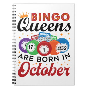 Bingo Birthday Bingo Queens är född i oktober Anteckningsbok