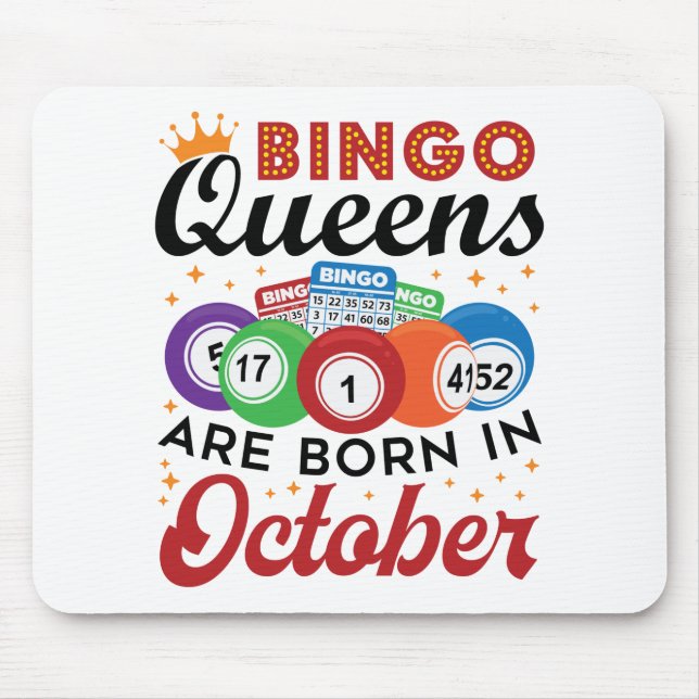 Bingo Birthday Bingo Queens är född i oktober Musmatta (Framsidan)