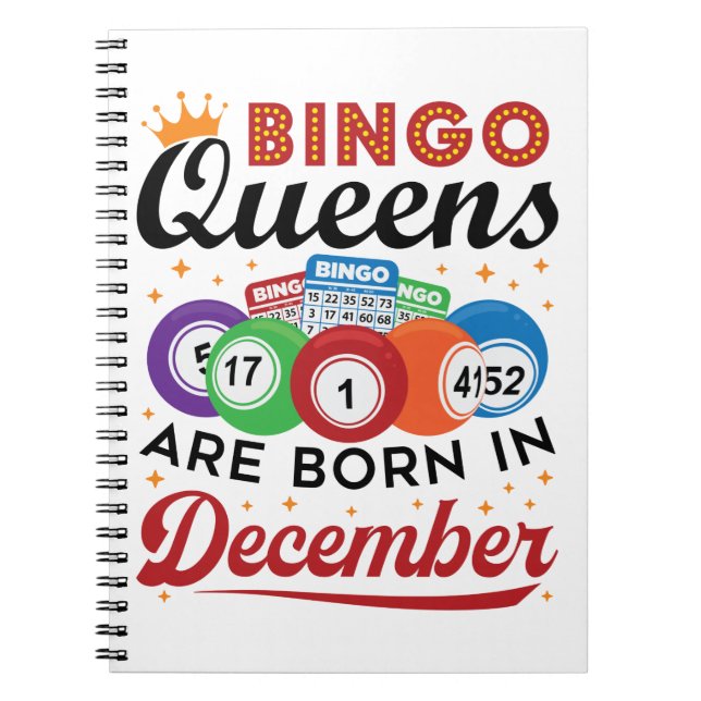 Bingo Birthday Bingo Queens föds i december Anteckningsbok (Framsidan)