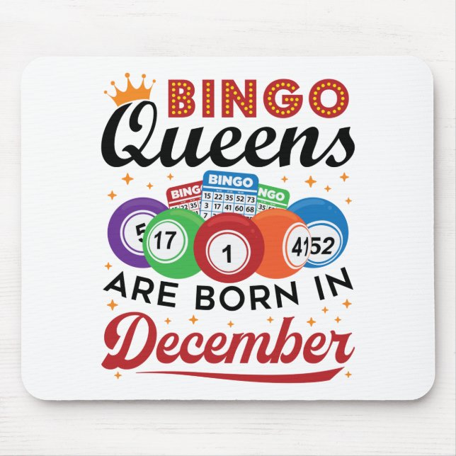 Bingo Birthday Bingo Queens föds i december Musmatta (Framsidan)