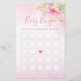 Bingo Blommigt Watercolor Botanical Baby Shower-sp