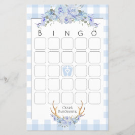 Bingo BOHO Baby Shower Blue Flygblad