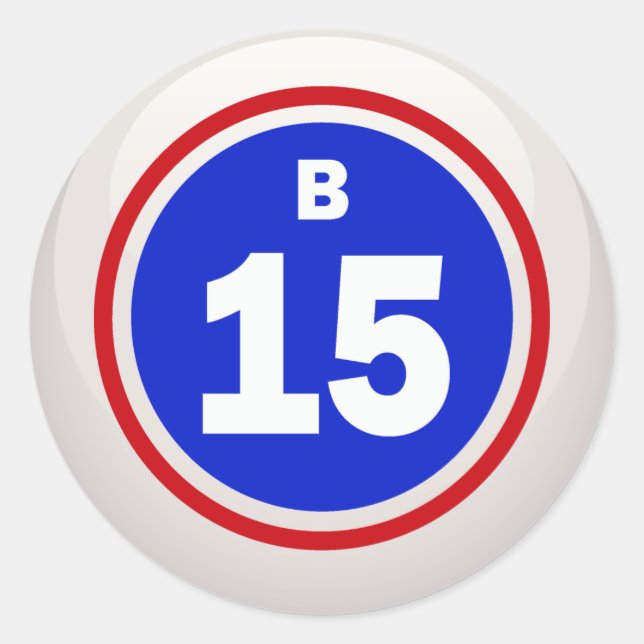 BINGO BOLL B-15 RUNT KLISTERMÄRKE (Framsida)