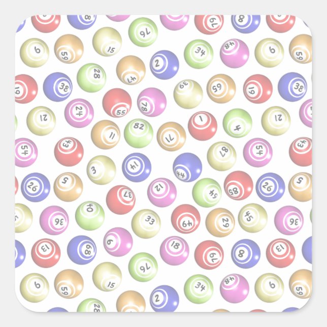 Bingo Bollar Fyrkantigt Klistermärke (Framsida)