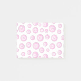 Bingo Bollar Rosa och vit Novelty Post-it Block