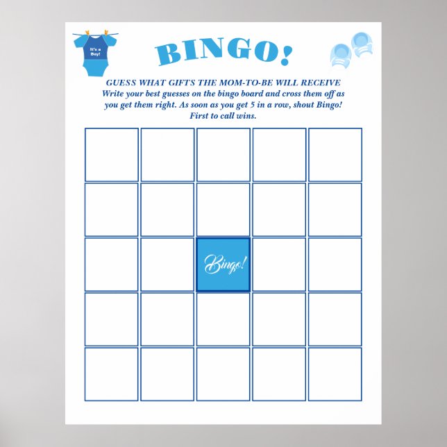 Bingo Boy Shower Predence and Advice. Poster (Framsidan)
