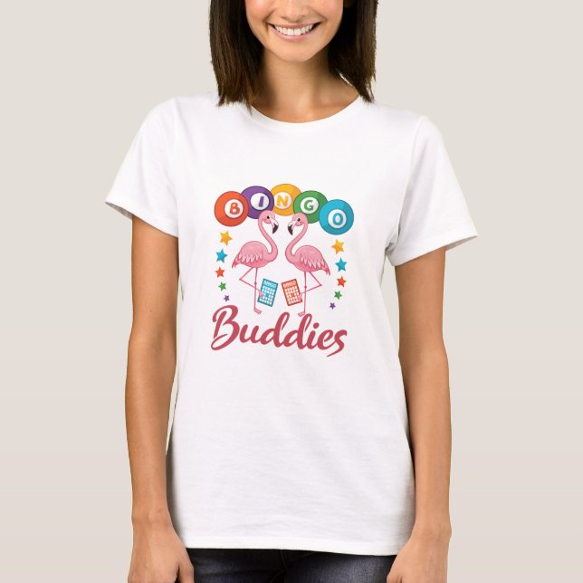 Bingo Buddies Player Flamingo T Shirt (Framsida)