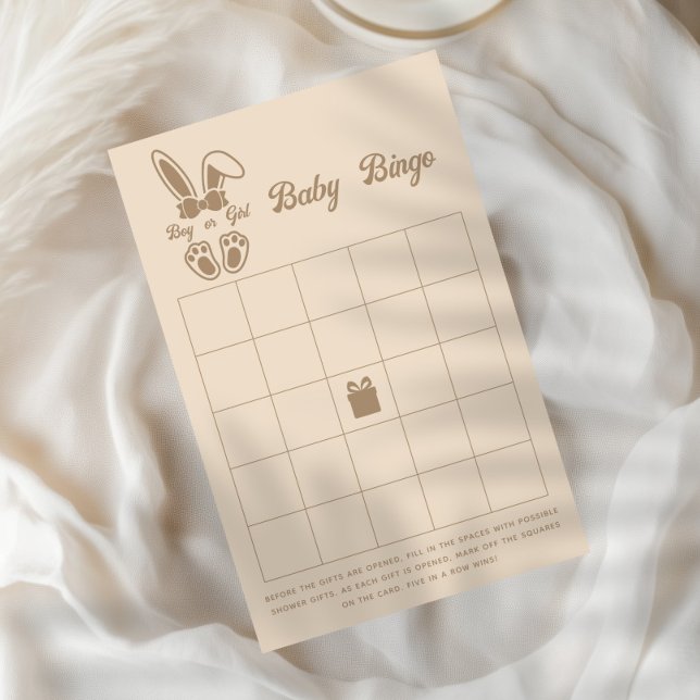 Bingo Bunny Light Beige Gender Reveal Game (Skapare uppladdad)