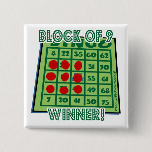 Bingo Button Block av 9 Bingo Winner! Knapp