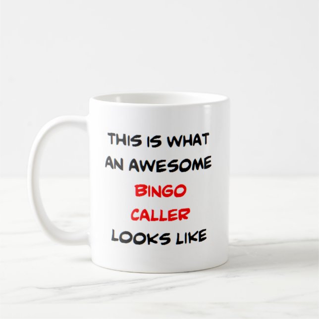 bingo caller, fantastisk kaffemugg (Vänster)