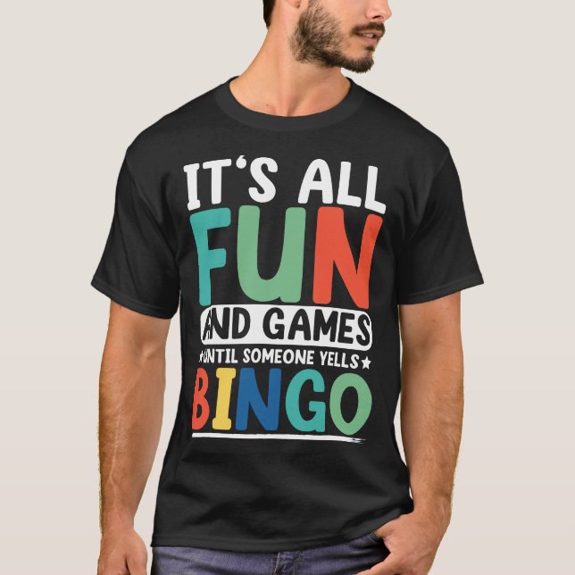 Bingo Caller Funny Gambling Lottery Bingo Player B T Shirt (Framsida)