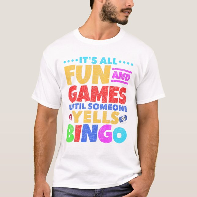 Bingo Caller Gambling Lottery Bingo Player Funny B T Shirt (Framsida)