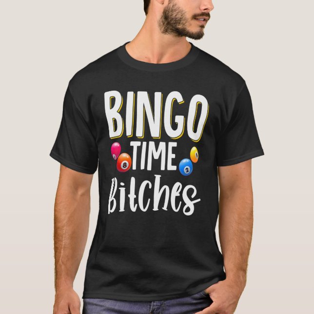 Bingo Caller Player Lucky Bingo T Shirt (Framsida)