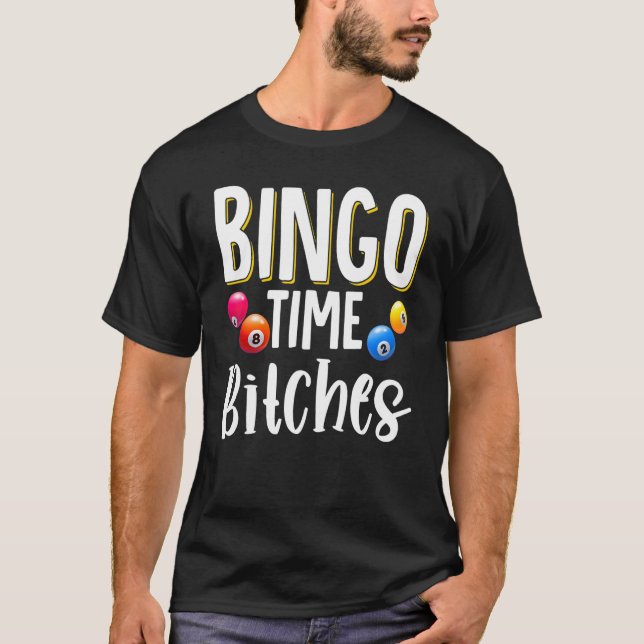 Bingo Caller Player Lucky Bingo T Shirt (Framsida)
