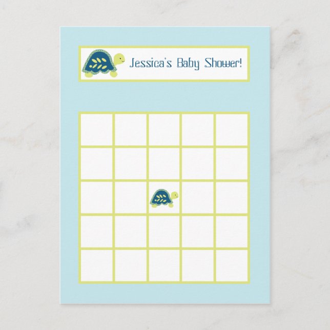 Bingo Card Blue Sea Turtles Inbjudan Vykort (Framsida)