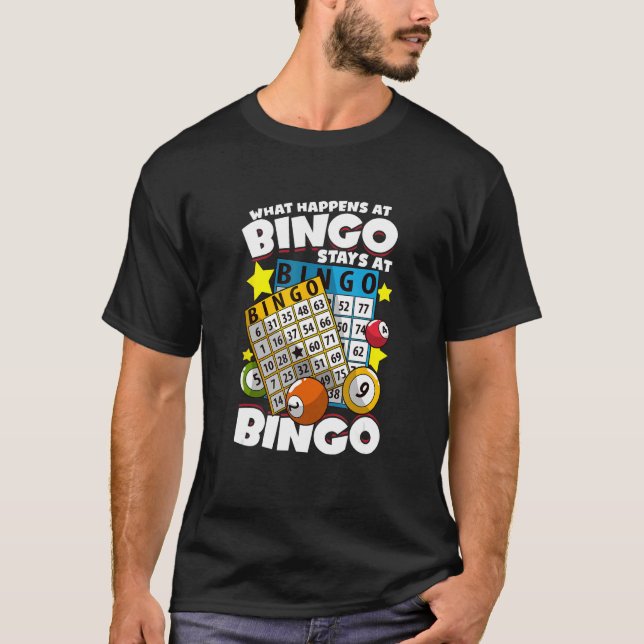 Bingo Card Game Player For Caller  Stays At Bingo  T Shirt (Framsida)
