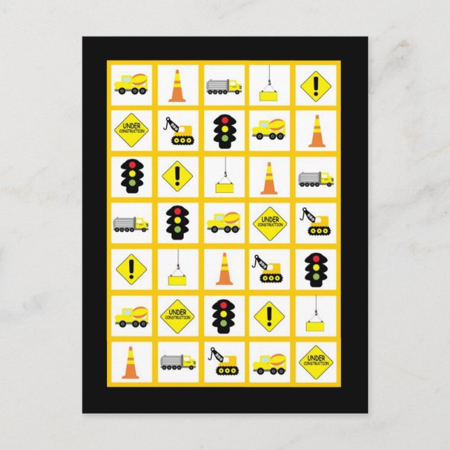 Bingo Card-markeringar - konstruktion Vykort (Framsida)