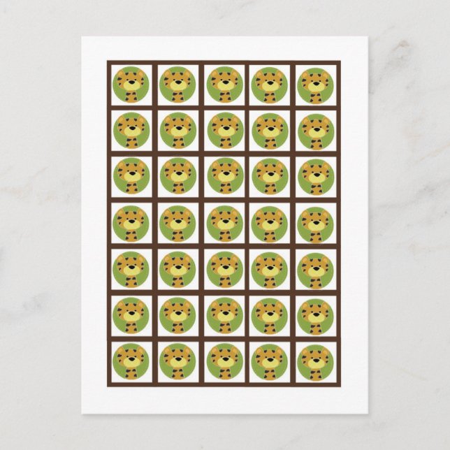 Bingo Card Markers Jungle Tales Safari Vykort (Framsida)