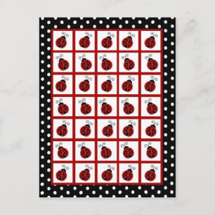 Bingo Card Markers Red Ladybug Vykort