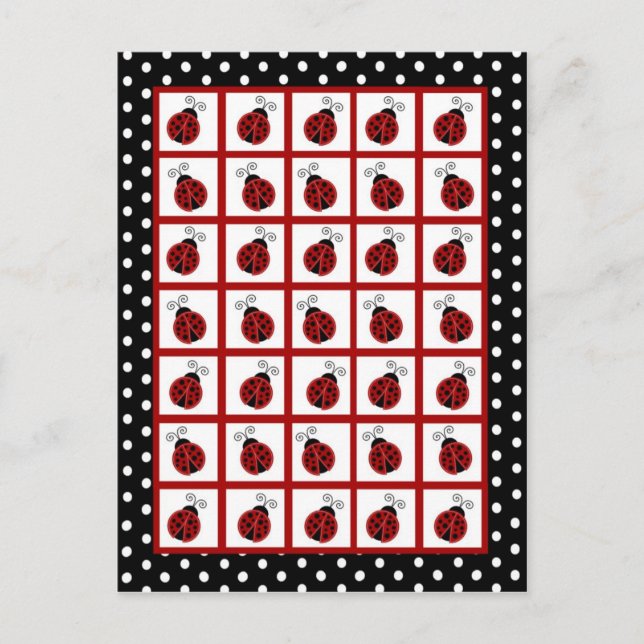 Bingo Card Markers Red Ladybug Vykort (Framsida)