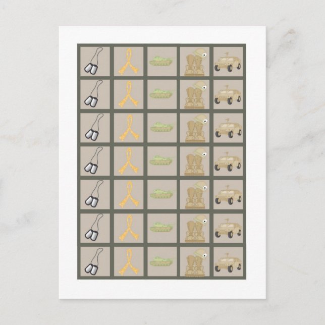 Bingo Card-markörer ARMY ACU Camoflauge Digital Vykort (Framsida)