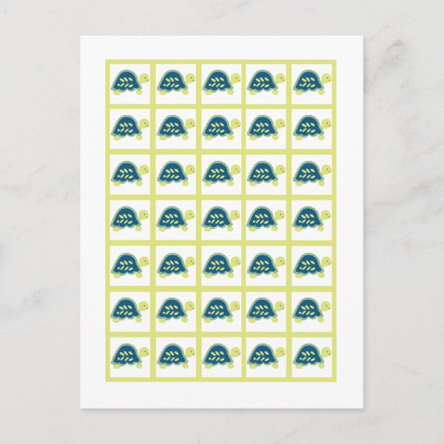 Bingo Card-markörer Blåhavsköldpaddor Vykort (Framsida)