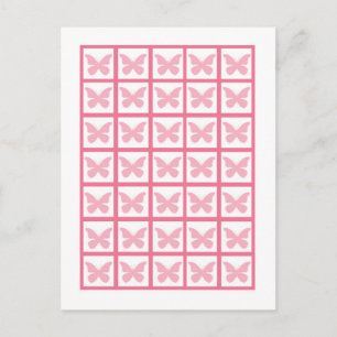 Bingo Card-markörer Girly Butterfly Zebra tryck Vykort