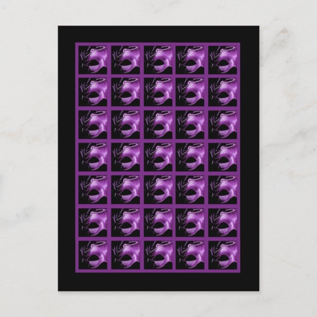 Bingo Card-markörer Mis XV Lila Lilac Black Vykort (Framsida)