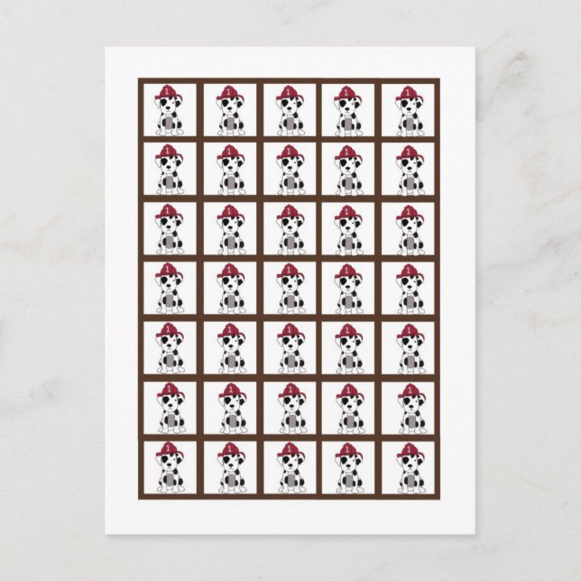 Bingo Card-markörer Nojo Fire Engine Vykort (Framsida)