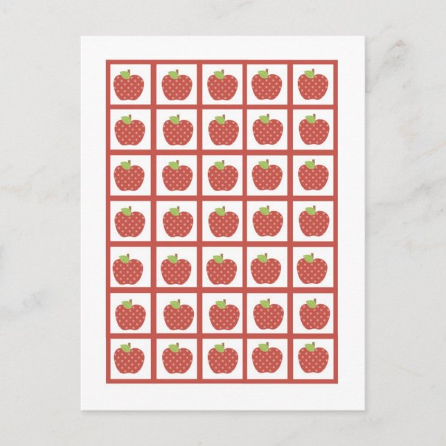 Bingo Card-markörer Red Barn Farm Apple Vykort (Framsida)