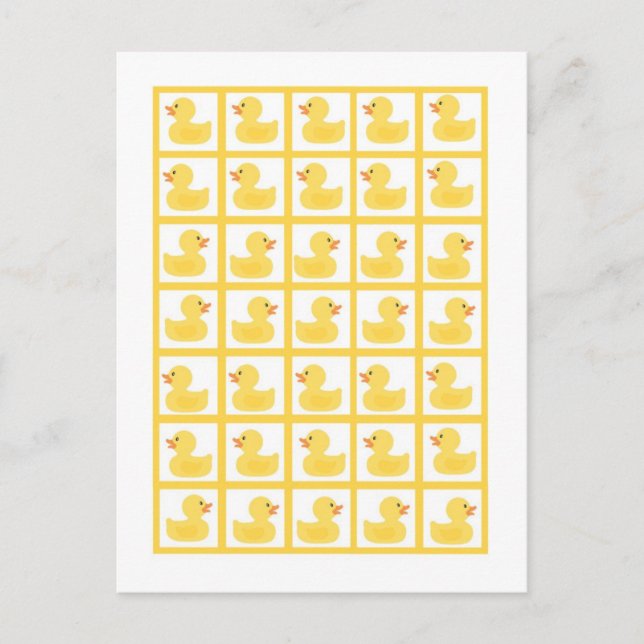 Bingo Card-markörer Rubber Ducky Bubbles Vykort (Framsida)