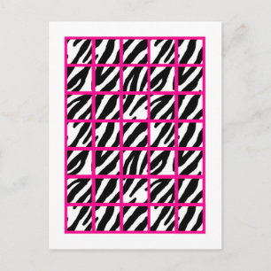 Bingo Card-markörer Shock rosa Zebra tryck Vykort