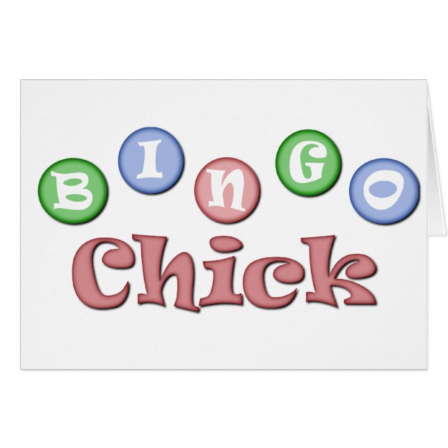 Bingo-Chick Hälsningskort (Framsidan Horizontal)