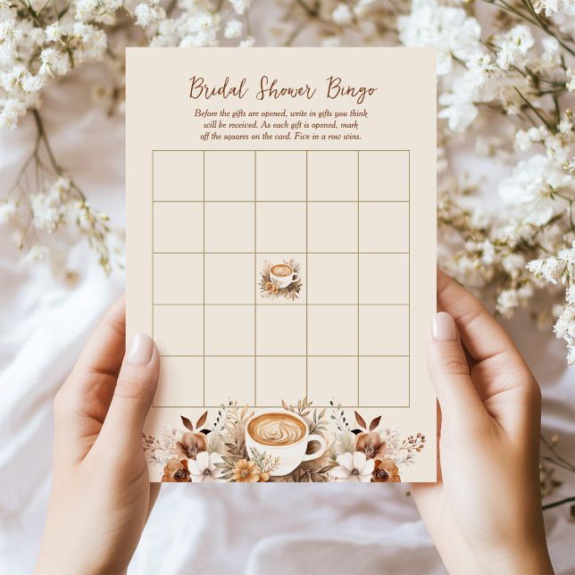 Bingo Coffee Bröllopsdusch Spelkort Inbjudningar (Skapare uppladdad)