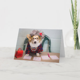 Bingo Corgi tom gratulationskort Kort