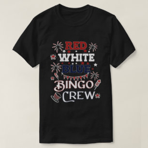 Bingo Crew Rött vitt blått Fjärde juli-gåva T Shirt