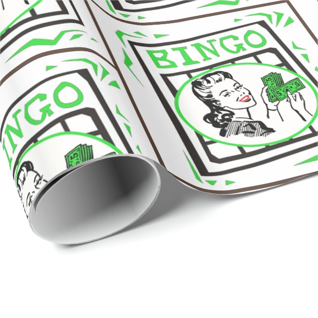 Bingo Dam med betalkort Presentpapper (Rullad Hörn)