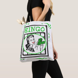 Bingo Dam med pengar på Bingo Card Tygkasse