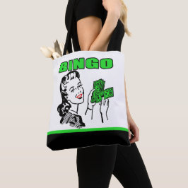 Bingo Dam med penninggiftsbag Tygkasse