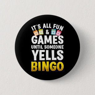 Bingo Design För manar Women Bingo Novelty Gamble Knapp