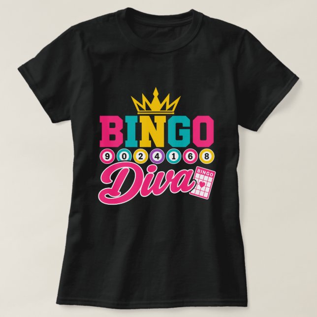 Bingo Diva Tröja Söt Lucky Queen Krona Bingo (Design framsida)